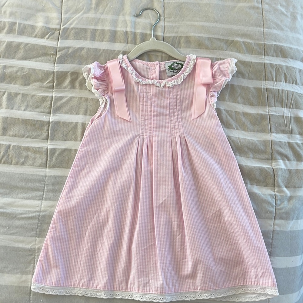 Cecil and Lou gingham pink dress